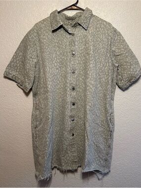 Universal Thread Animal-Print Button-Up Shirt Dress